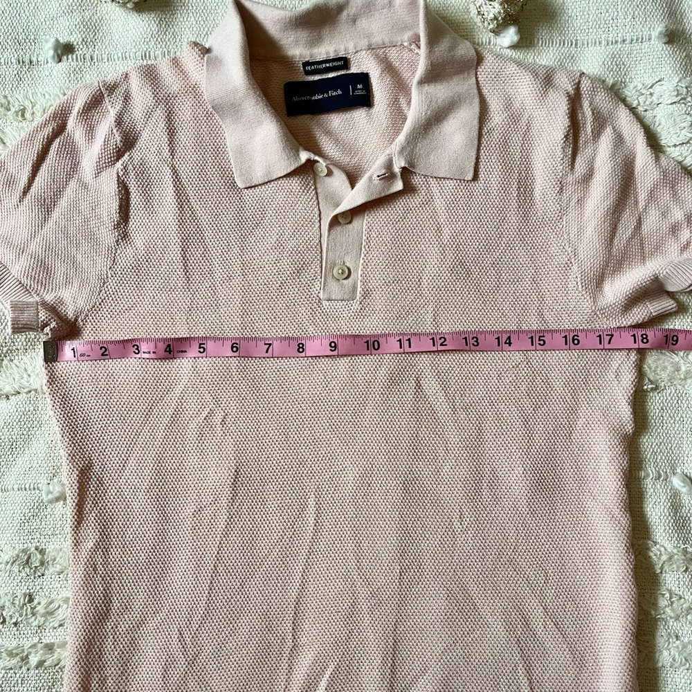 Abercrombie & Fitch Pink Knit Men's Shirt Size Medium - Picture 3 of 7